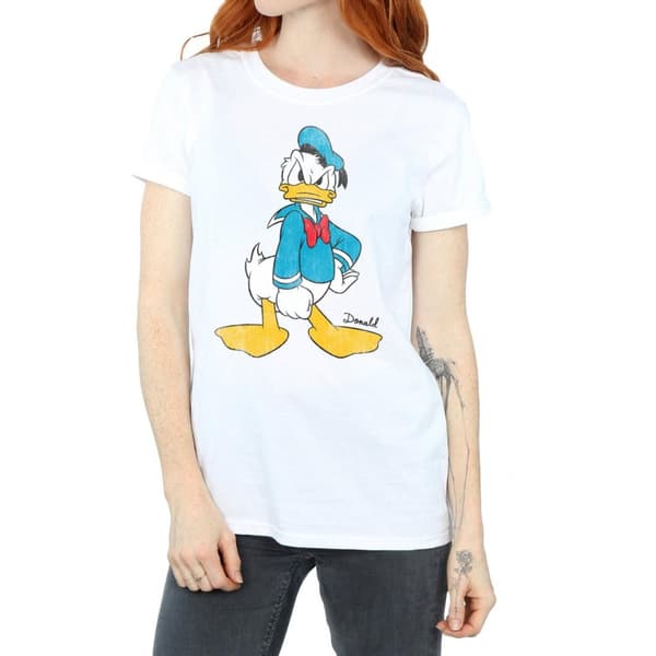 Disney Womens/Ladies Angry Donald Duck Cotton Boyfriend T-Shirt