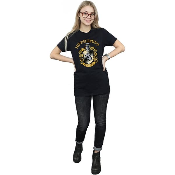Harry Potter Dam/Häst Hufflepuff Boyfriend T-shirt i bomull