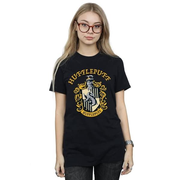 Harry Potter Dam/Häst Hufflepuff Boyfriend T-shirt i bomull