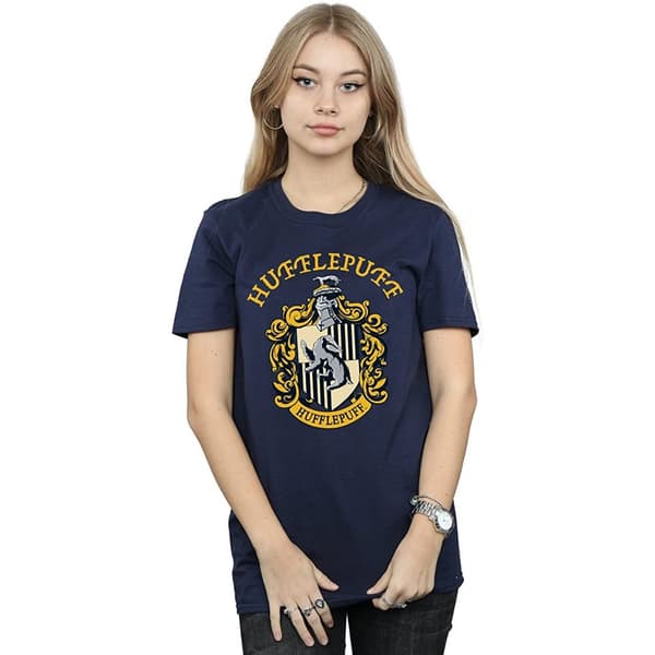 Harry Potter Dam/Häst Hufflepuff Boyfriend T-shirt i bomull