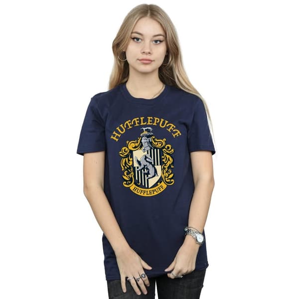 Harry Potter Dam/Häst Hufflepuff Boyfriend T-shirt i bomull