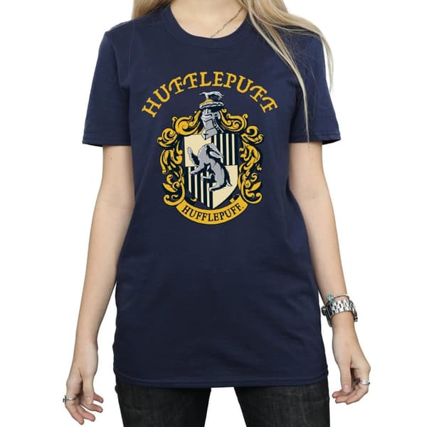 Harry Potter Dam/Häst Hufflepuff Boyfriend T-shirt i bomull