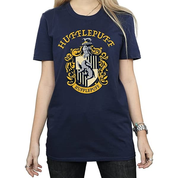 Harry Potter Dam/Häst Hufflepuff Boyfriend T-shirt i bomull