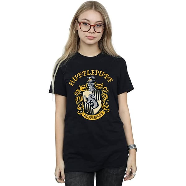 Harry Potter Womens/Ladies Hufflepuff Cotton Boyfriend T-Shirt