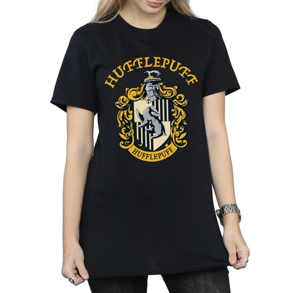 Harry Potter Dam/Häst Hufflepuff Boyfriend T-shirt i bomull