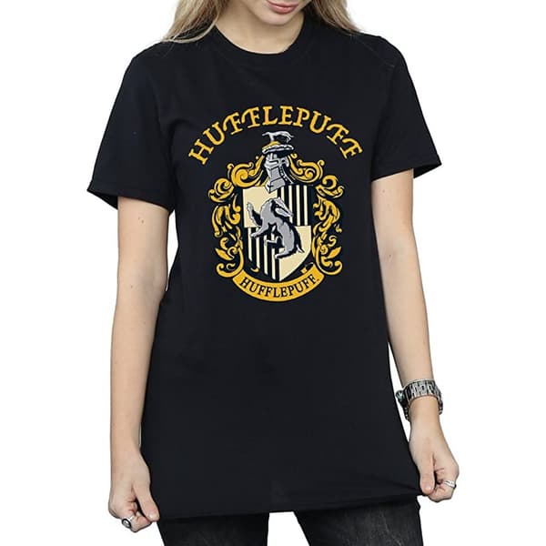 Harry Potter Dam/Häst Hufflepuff Boyfriend T-shirt i bomull