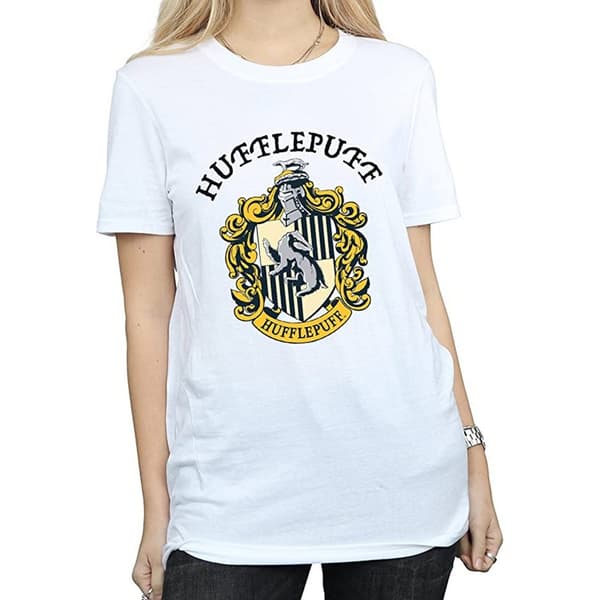 Harry Potter Dam/Häst Hufflepuff Boyfriend T-shirt i bomull