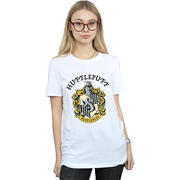 Harry Potter Dam/Häst Hufflepuff Boyfriend T-shirt i bomull