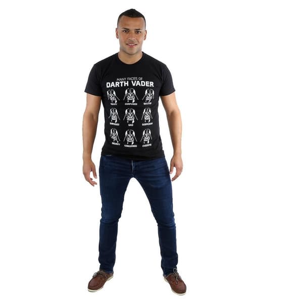 Star Wars Mens Many Faces Of Darth Vader Cotton T-Shirt