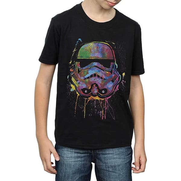 Star Wars Boys Stormtrooper Paint Splatter Cotton T-Shirt