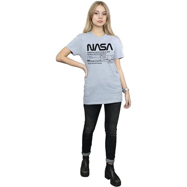 NASA Womens/Ladies Classic Space Shuttle Boyfriend T-Shirt