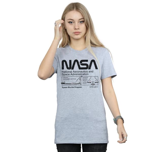 NASA Womens/Ladies Classic Space Shuttle Boyfriend T-Shirt