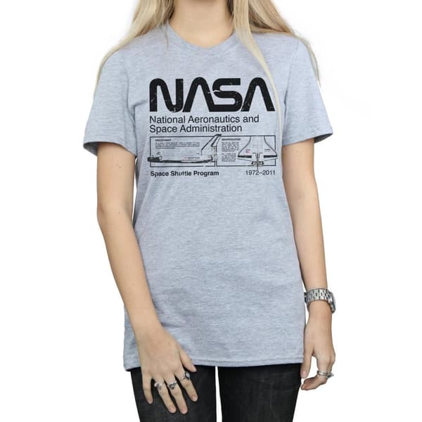 NASA Womens/Ladies Classic Space Shuttle Boyfriend T-Shirt