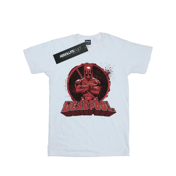 Deadpool Dam/dam Arms korsad logotyp Boyfriend T-shirt
