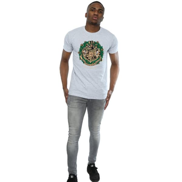 Harry Potter Mens Wreath Cotton Christmas T-Shirt