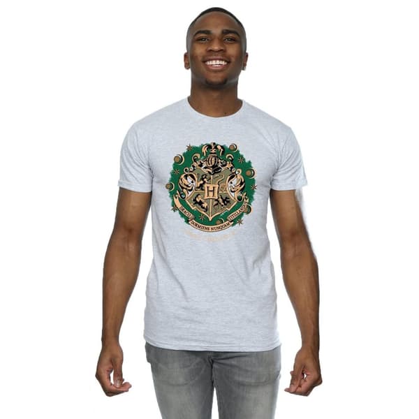 Harry Potter Mens Wreath Cotton Christmas T-Shirt