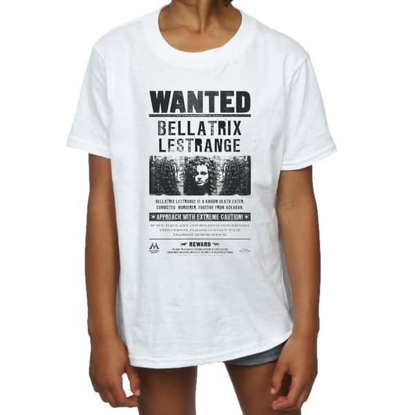 Harry Potter Girls Bellatrix Lestrange Wanted Poster Cotton T-Shirt