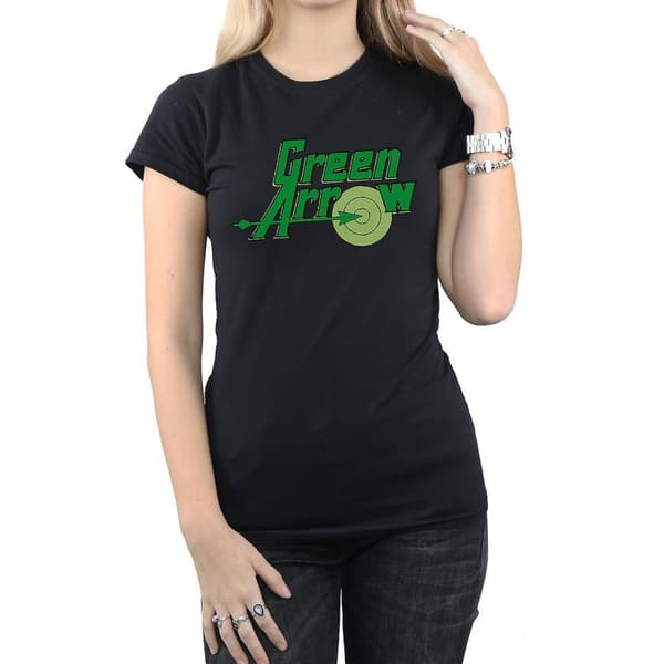 Green Arrow Womens/Ladies Logo Cotton T-Shirt Black M