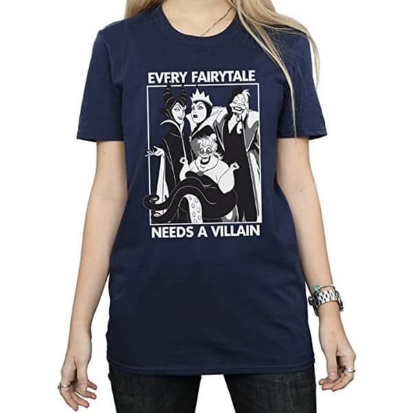 Disney Womens/Ladies Every Fairy Tale Needs A Villain Cotton Boyfriend T-Shirt