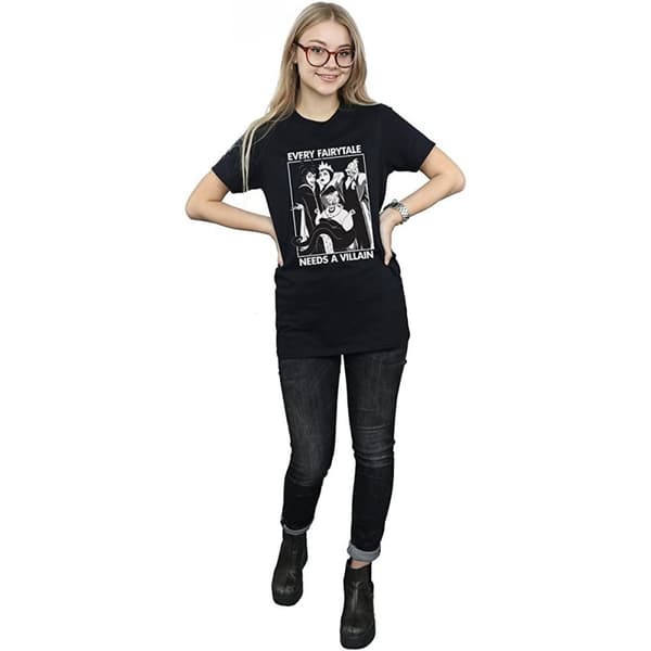 Disney Womens/Ladies Every Fairy Tale Needs A Villain Cotton Boyfriend T-Shirt