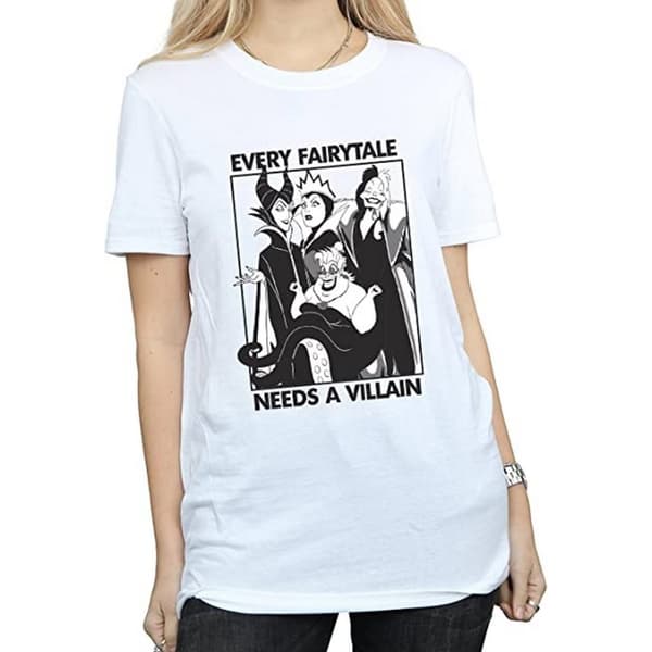 Disney Womens/Ladies Every Fairy Tale Needs A Villain Cotton Boyfriend T-Shirt