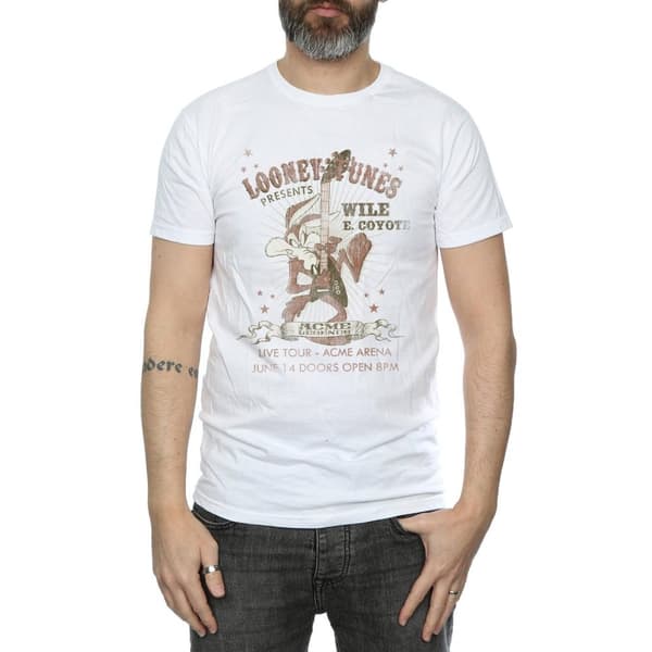 Looney Tunes Wile E Coyote gitarr t-shirt i bomull för herrar