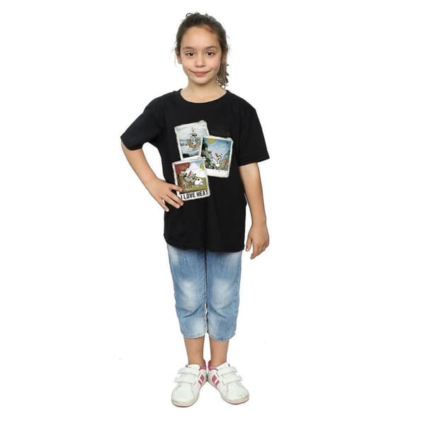 Frozen Girls Olaf Polaroid Cotton T-Shirt
