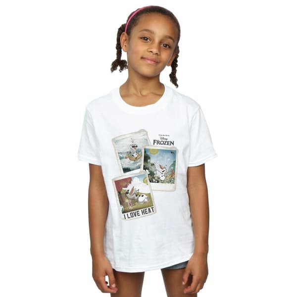 Frozen Girls Olaf Polaroid Cotton T-Shirt