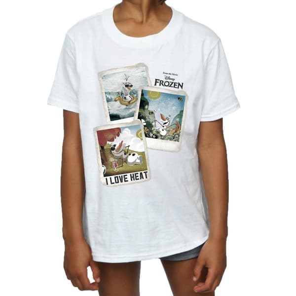 Frozen Girls Olaf Polaroid Cotton T-Shirt