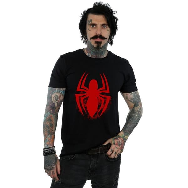 Spider-Man T-shirt i bomuld med logo til mænd