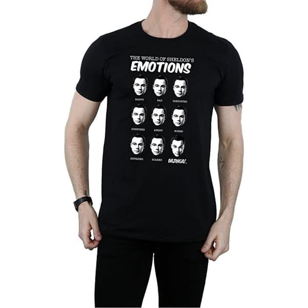 The Big Bang Theory Mens Emotions Sheldon Cotton T-Shirt