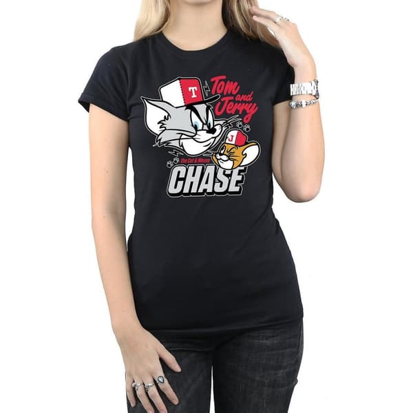 Tom and Jerry Womens/Ladies Cat & Mouse Chase Cotton T-Shirt