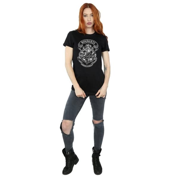 Harry Potter Womens/Ladies Hogwarts Crest Cotton Boyfriend T-Shirt