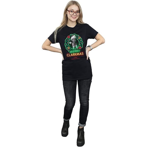 National Lampoon´s Christmas Vacation Gråskala Clarkmas - bomulls-T-shirt för kvinnor/damer