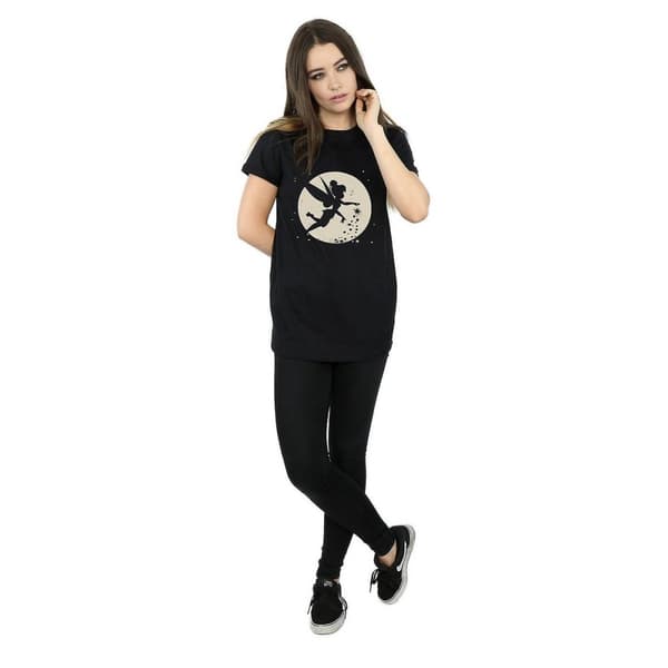 Tinkerbell Dam/Tjej Moon Bomull Boyfriend Crop T-shirt