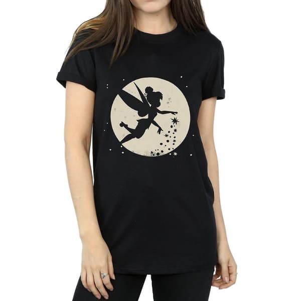 Tinkerbell Dam/Tjej Moon Bomull Boyfriend Crop T-shirt