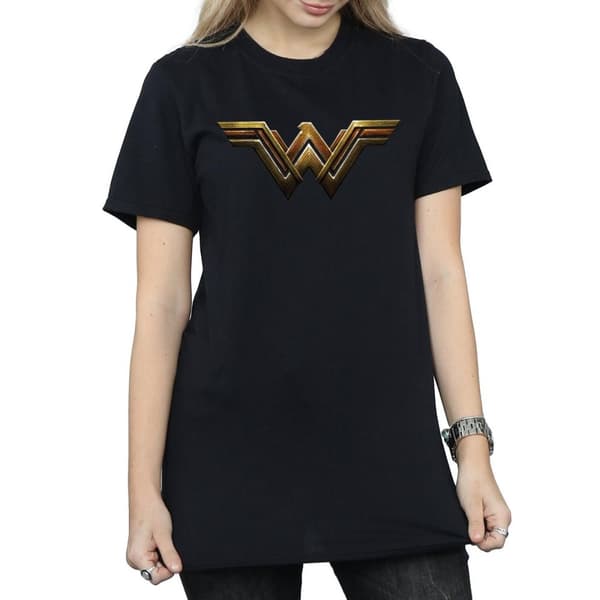 Wonder Woman Womens/Ladies Logo Cotton Boyfriend T-Shirt