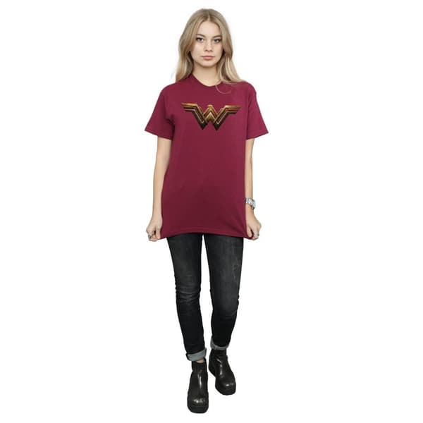 Wonder Woman Womens/Ladies Logo Cotton Boyfriend T-Shirt