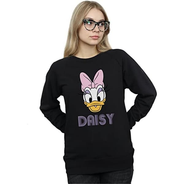 Disney Womens/Ladies Daisy Duck Face Cotton Boyfriend T-Shirt