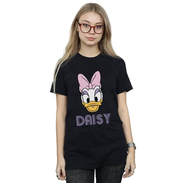 Disney Womens/Ladies Daisy Duck Face Cotton Boyfriend T-Shirt