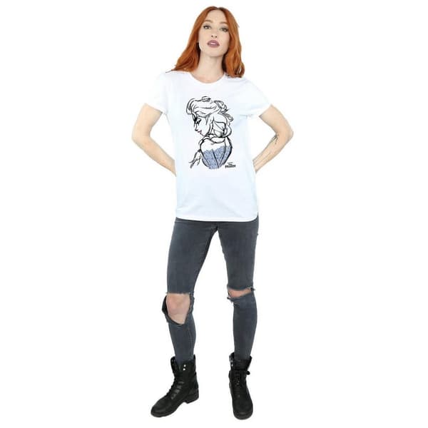 Frozen Womens/Ladies Elsa Sketch Cotton Boyfriend T-Shirt