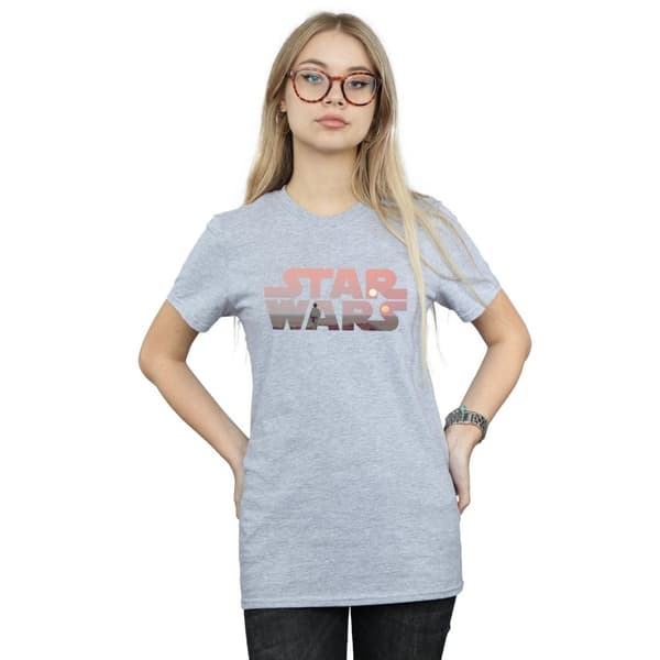 Star Wars Dam/Tjej Tatooine Logo Boyfriend T-shirt