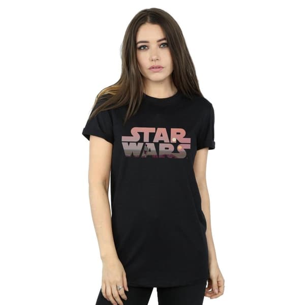 Star Wars Dam/Tjej Tatooine Logo Boyfriend T-shirt