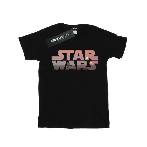 Star Wars Dam/Tjej Tatooine Logo Boyfriend T-shirt Black S