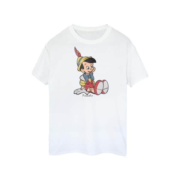 Pinocchio Klassisk bomulls-T-shirt för flickor White 12-13 Years