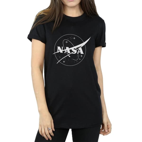 NASA Dam/dam Insignia - pojkvänströja i svartvit bomull Black L