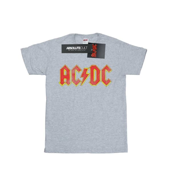 AC/DC T-shirt i bomull med distressed logotyp för flickor