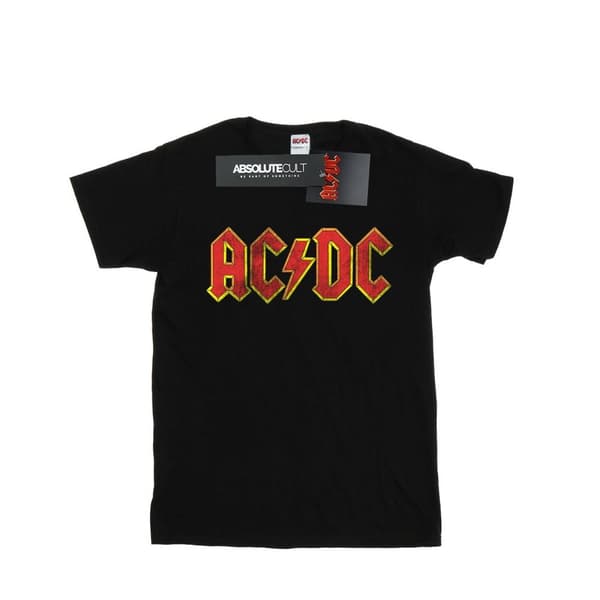 AC/DC T-shirt i bomull med distressed logotyp för flickor