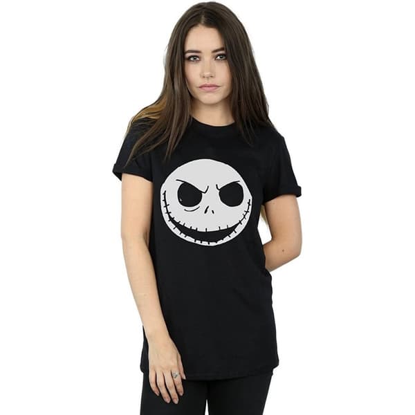 Nightmare Before Christmas Dam/Tjej Jack Skellington ansikte bomulls t-shirt