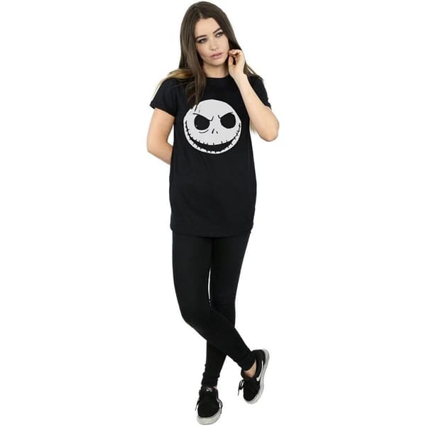 Nightmare Before Christmas Dam/Tjej Jack Skellington ansikte bomulls t-shirt
